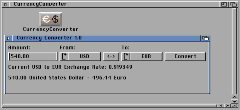 CurrencyConverter main window