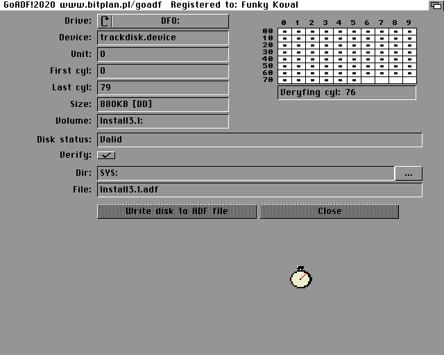 GoADF! writing floppy disk to ADF file