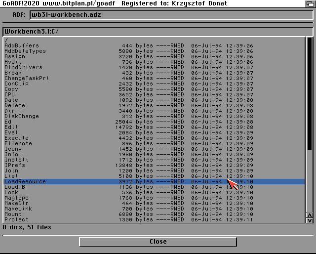 GoADF! file exploration mode