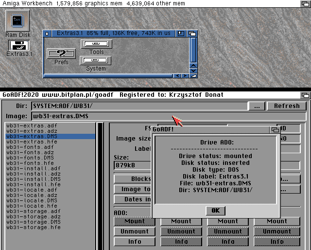GoADF! mounting image into virtual drive